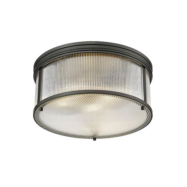 Z-Lite Carnaby 18-in Matte Black 4-Light Flush-Mount Light