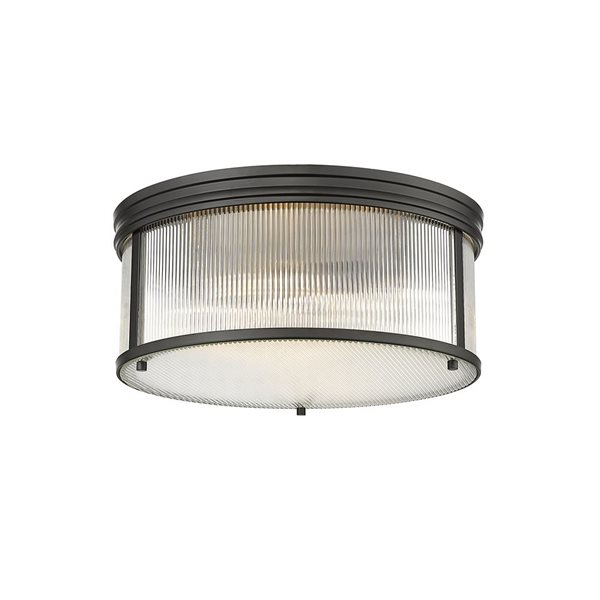 Z-Lite Carnaby 18-in Matte Black 4-Light Flush-Mount Light