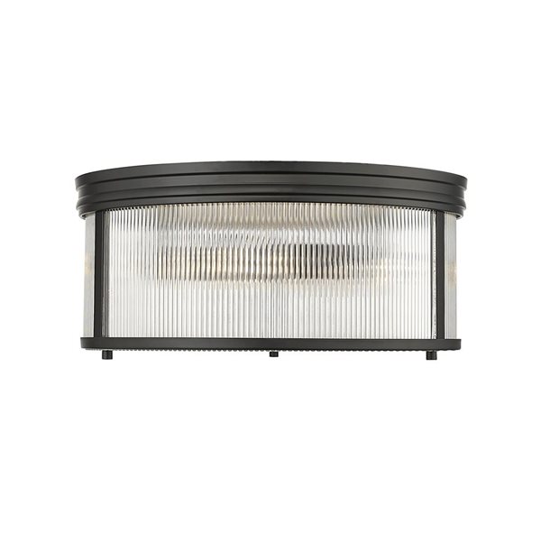 Z-Lite Carnaby 18-in Matte Black 4-Light Flush-Mount Light