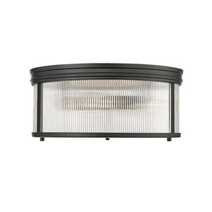 Z-Lite Carnaby 18-in Matte Black 4-Light Flush-Mount Light