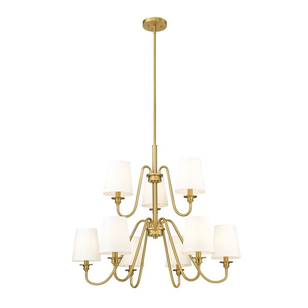 Z-Lite Gianna 32-in Modern Gold 9-Light Tiered Chandelier