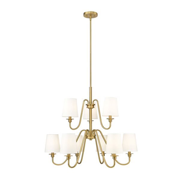 Z-Lite Gianna 32-in Modern Gold 9-Light Tiered Chandelier