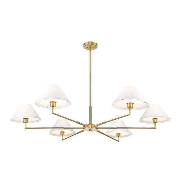 Z-Lite Leila 63-in Luxe Gold 6-Light Linear Chandelier