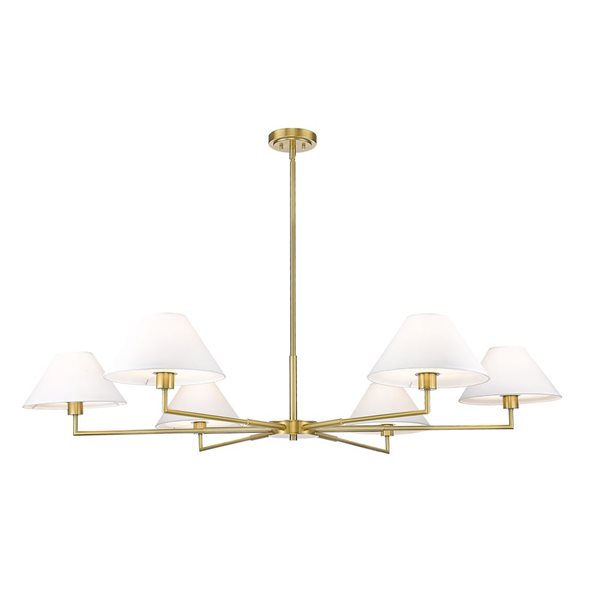 Z-Lite Leila 63-in Luxe Gold 6-Light Linear Chandelier