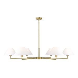 Z-Lite Leila 63-in Luxe Gold 6-Light Linear Chandelier