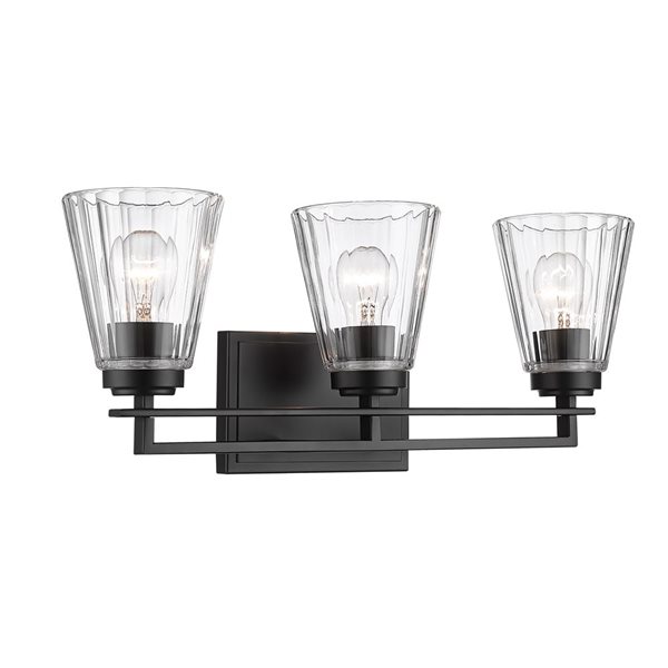 Z-Lite Lyna 22-in Matte Black 3-Light Vanity Light