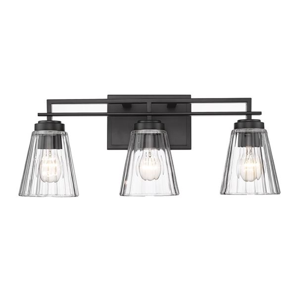 Z-Lite Lyna 22-in Matte Black 3-Light Vanity Light