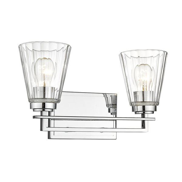 Z-Lite Lyna 16-in Chrome  2-Light Vanity Light