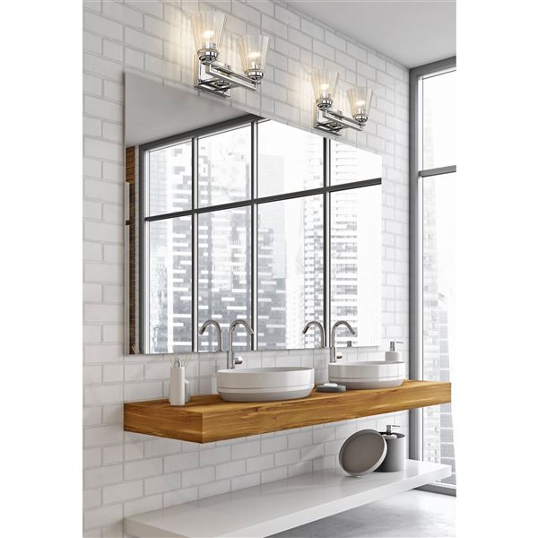 Z-Lite Lyna 16-in Chrome  2-Light Vanity Light