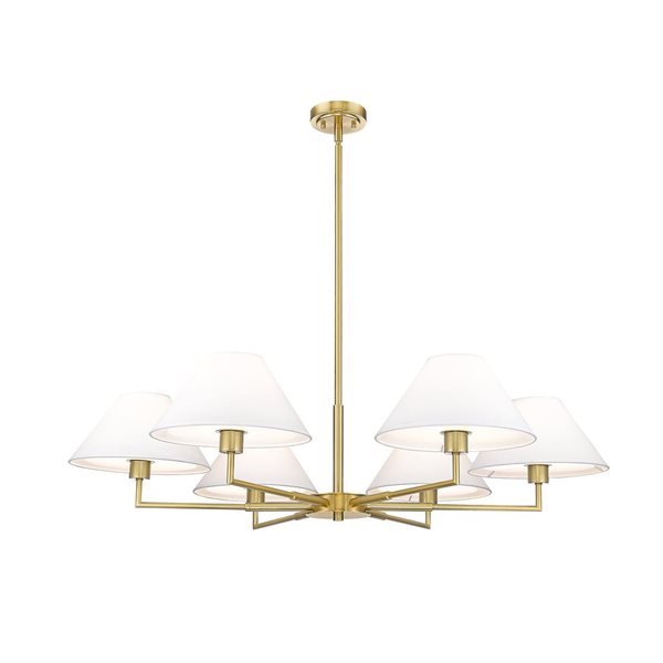 Z-Lite Leila 44-in Luxe Gold 6-Light Linear Chandelier 744-44R-LG