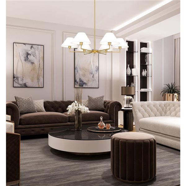 Lilly　0823 Z-Lite Leila 44-in Luxe Gold 6-Light Linear Chandelier 744