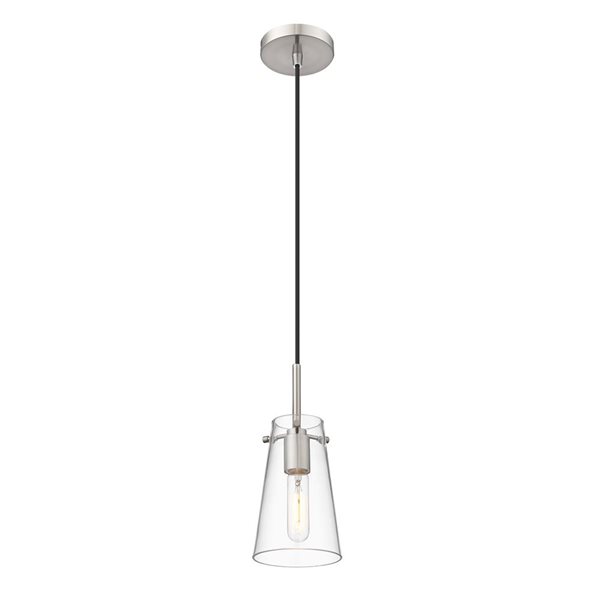 Z-Lite Kira Brushed Nickel 1-Light Cylinder Pendant Light