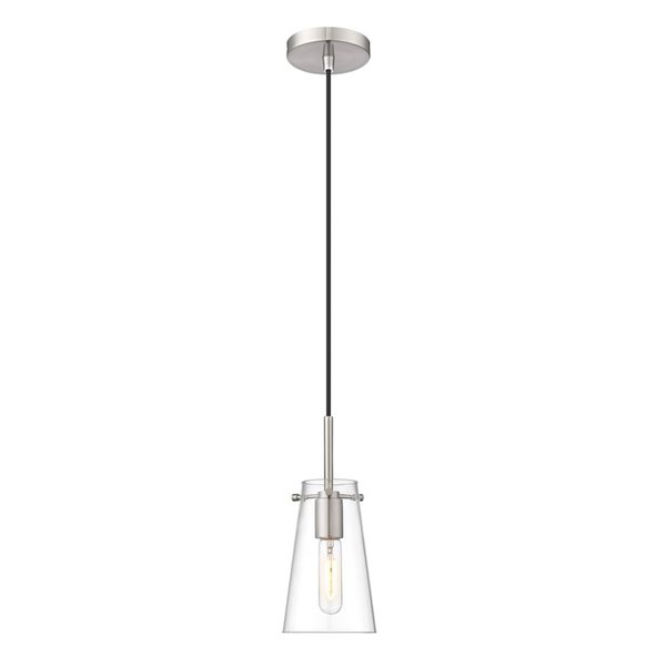 Z-Lite Kira Brushed Nickel 1-Light Cylinder Pendant Light