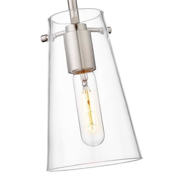 Z-Lite Kira Brushed Nickel 1-Light Cylinder Pendant Light