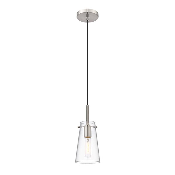 Z-Lite Kira Brushed Nickel 1-Light Cylinder Pendant Light