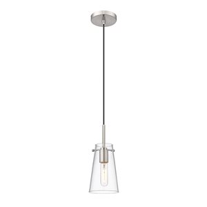 Z-Lite Kira Brushed Nickel 1-Light Cylinder Pendant Light