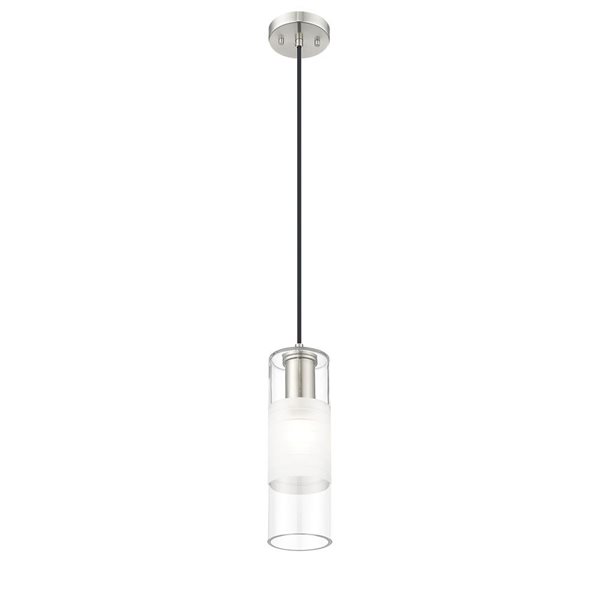 Z-Lite Alton Brushed Nickel 1-Light Cylinder Pendant Light