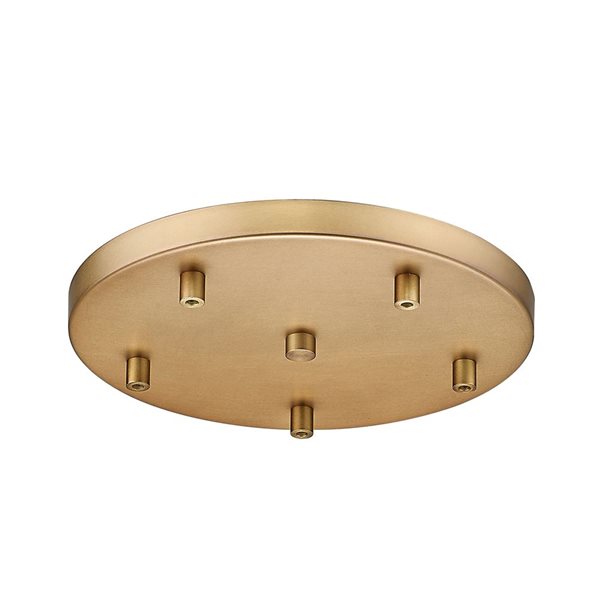 Z-Lite Multi Point Canopy 12-in Rubbed Brass 5-Light Ceiling Plate