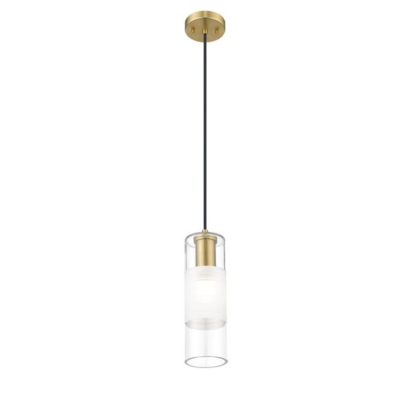 Z-Lite Alton Modern Gold 1-Light Cylinder Pendant Light