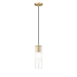 Z-Lite Alton Modern Gold 1-Light Cylinder Pendant Light