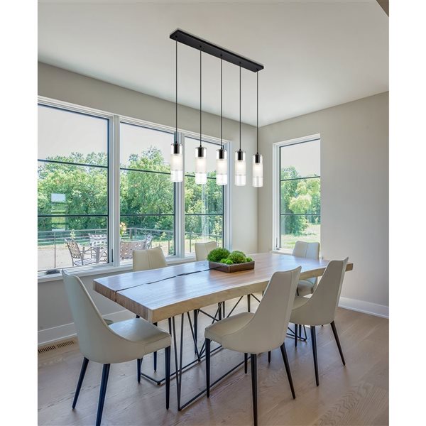 Z-Lite Alton Matte Black 5-Light Linear Chandelier 824P-5L-MB | RONA