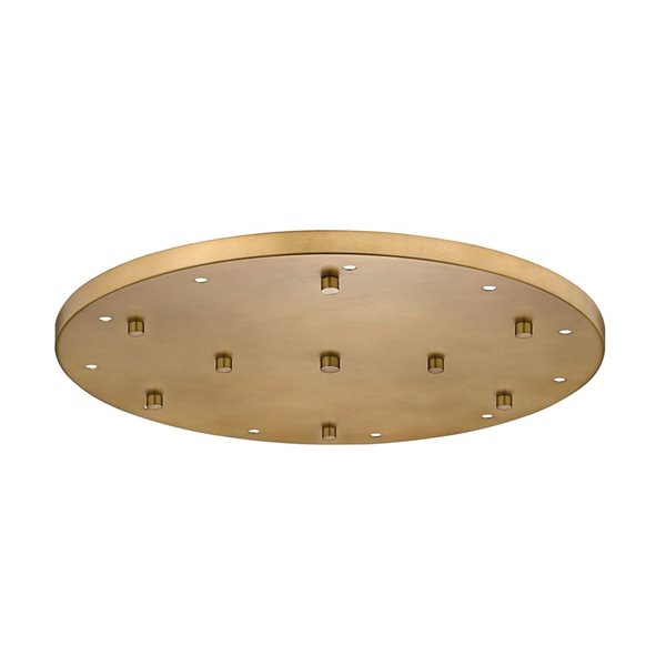 Z-Lite Multi Point Canopy 24-in Rubbed Brass 11-Light Ceiling Plate