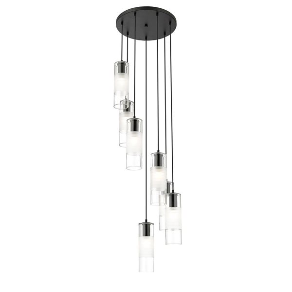 Z-Lite Alton Matte Black 7-Light Draped Chandelier