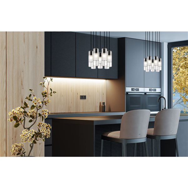 Z-Lite Alton Matte Black 7-Light Draped Chandelier