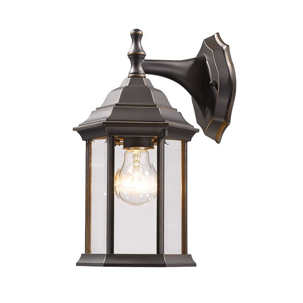 Z-Lite Waterdown 11.75-in Oil Rubbed Bronze 1-Light Outdoor Wall Lantern