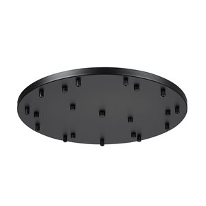 Z-Lite Multi Point Canopy 24-in Matte Black 11-Light Ceiling Plate