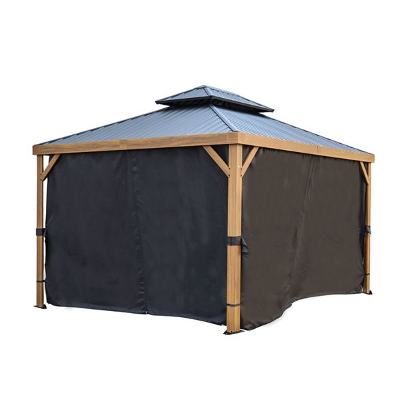 Gazebo Penguin Yosemite 10 x 12-ft Black Polyester Gazebo Curtains