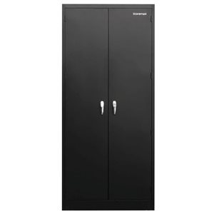 Grande armoire de rangement robuste Storemax par Carnation, 4 tablettes, acier noir