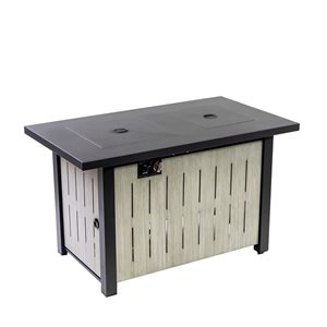 Deko Living 42-in Black/Grey Rectangular Outdoor 50,000 BTU Propane Fire Table with Ice Bucket