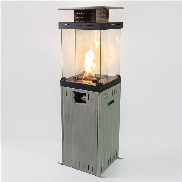 Deko Living Outdoor Black/Grey 12,500 BTU Propane Patio Column Heater