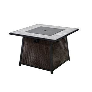 Deko Living 35-in Black Square Outdoor 50,000 BTU Propane Fire Table