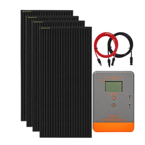 Rocksolar 800W 12V/24V Rigid Solar Panel Kit with 60 MPPT Charge Controller