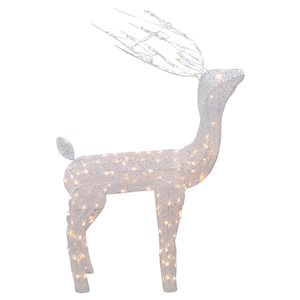 Northlight 48-in Freestanding Lighted White Mesh Buck