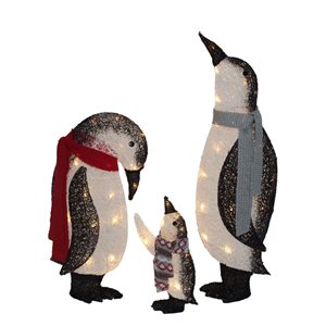 Northlight 31.5-in Freestanding 3D Lighted Winter Penguin Family - Set of 3