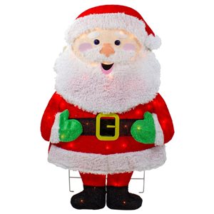 Northlight 32-in Lighted 2D Chenille Santa