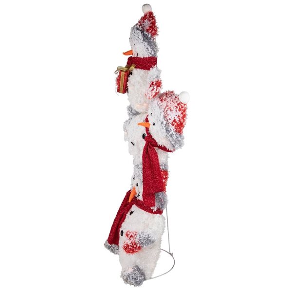 Northlight 42-in Freestanding Lighted Stacked Snowman Family Outdoor