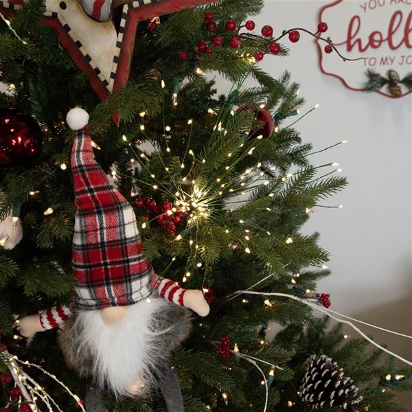 Northlight 20-in LED Lighted Warm White and Red Firework Green Branch Christmas Decoration