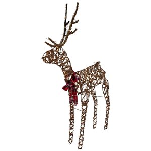 Northlight 47-in LED Lighted Standing Rattan Reindeer