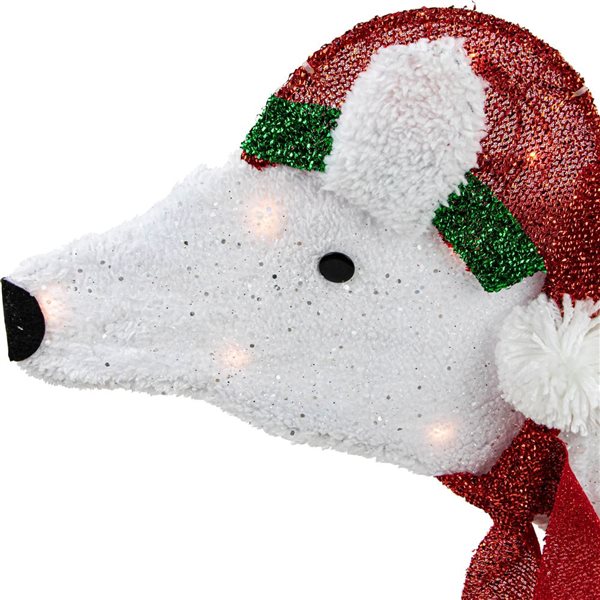 Northlight 18.5-in Lighted 2D Glittered White Polar Bear