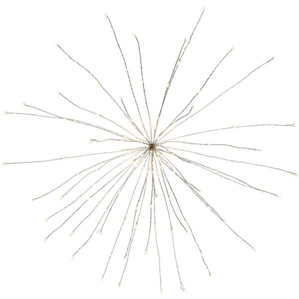 Northlight 20-in LED Lighted Warm White Firework Silver Branch Christmas Decoration