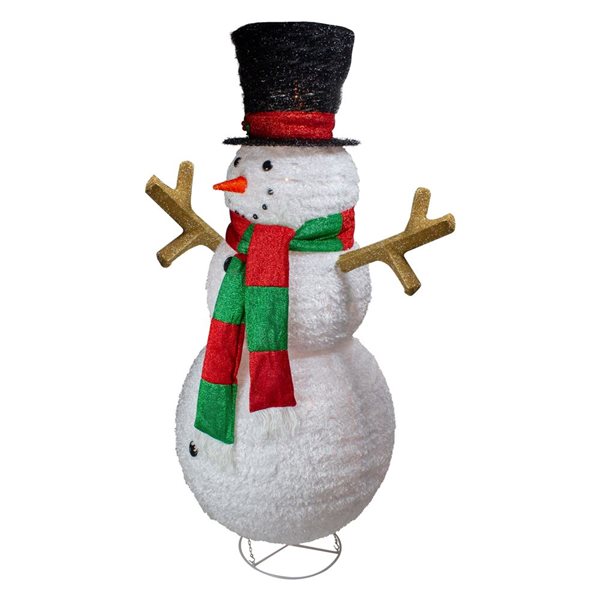 Northlight 60-in Freestanding Lighted Tinsel Snowman