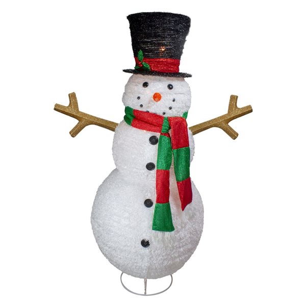 Northlight 60-in Freestanding Lighted Tinsel Snowman