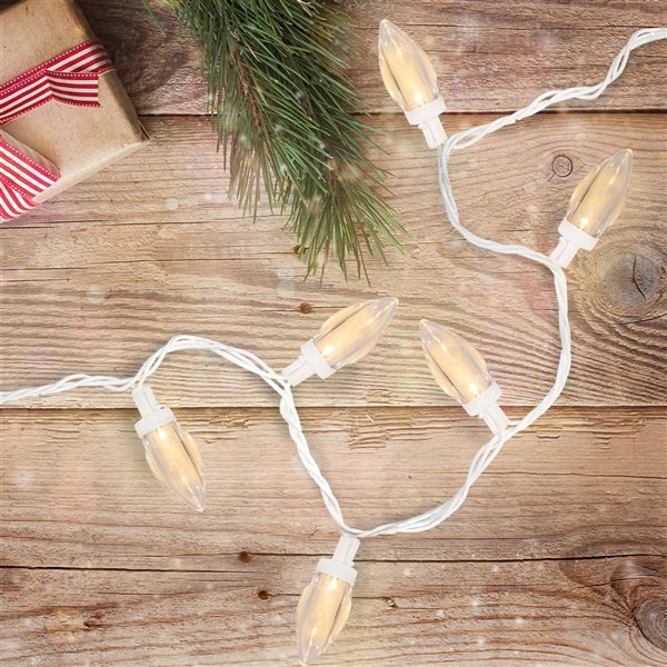Northlight 41-ft 100 Warm White LED C9 Commercial Length Christmas Lights on White Wire