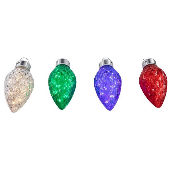 Northlight 9-in LED Multicolor Commercial C9 Style Faceted Twinkle Christmas Light - 4/Pack