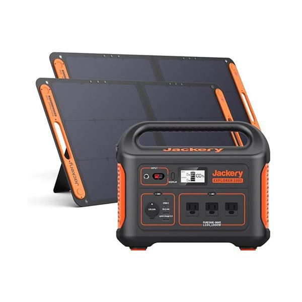 Jackery 1000 Solar Generator and 2 SolarSaga 100W Solar Panel