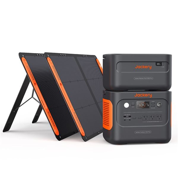 Jackery 1000 Plus Solar Generator Kit Portable Power Station and 2 SolarSaga Solar Panels